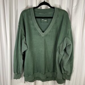 Aerie Oversized V-neck Sweatshirt Loose Fit Size L Comfy Cottagecore Y2K